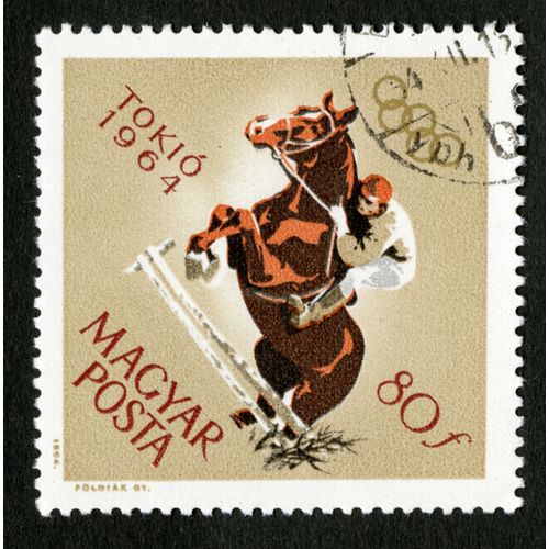 Timbre Oblitéré Magyar Posta, Tokio 1964, 80f