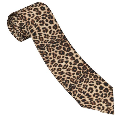 Cravate Drôle Léopard Animal Imprimé Hommes Cravate Cravate De Mode Cravates Skinny Cadeaux Pour Mariages, Marié, Fête D #39;Affaires-Qh