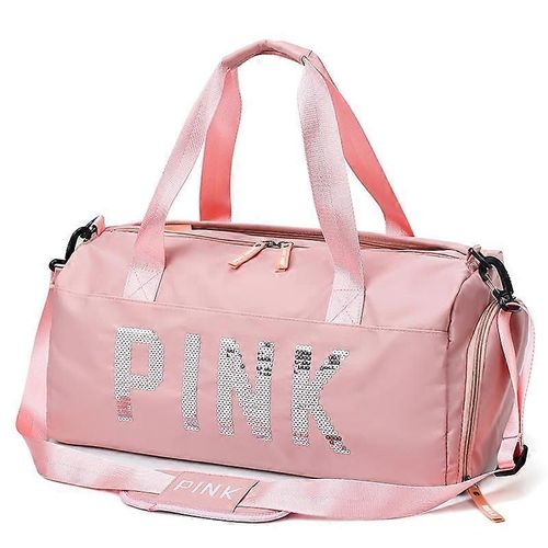Valise De Sport Sac À Dos De Voyage De Gym Mode De Fitness Sac De Voyage Portable À Courte Distance De Grande Capacité (Rose)