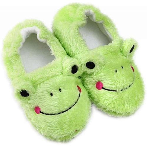 Aveki Pantoufles Chaudes Pour Bébés Filles Dessin Animé Enfants Hiver Intérieur Chaussures De Ménage, Grenouille, Taille : 5-6 Bambin