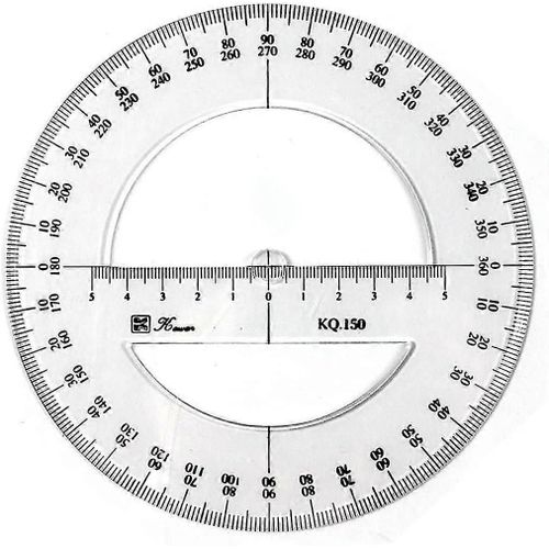 15cm en plastique 360 cercle complet rapporteur mathématique outil de mesure plein angle moyen rond rapporteur-bon