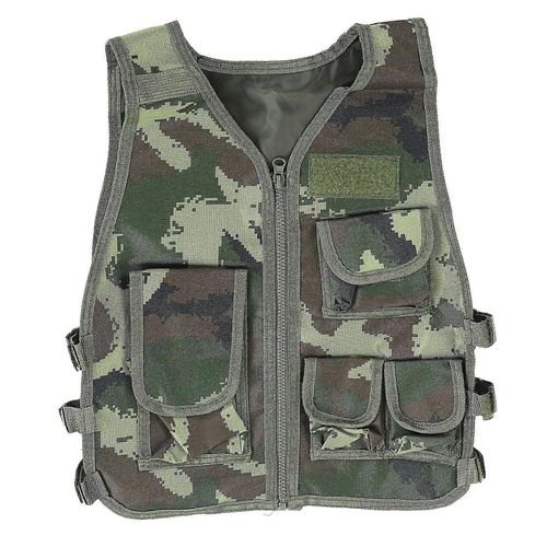 Nouveau, Shoot Gilet Avec Poches Zippées Gilet De Camouflage Réglable Pour Enfants Vélo En Plein Air Randonnée Alpinisme S