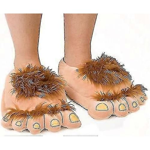 Unisexe Adulte Pantoufles Pantoufle Chaussures Bigfoot Pantoufles En Peluche Chaud Hiver Cadeau 36-42
