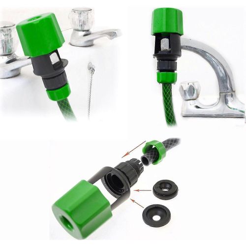 Robinet universel à raccord de tuyau d¿arrosage Mélangeur Adaptateur de robinet de cuisine (2 pièces - Vert)