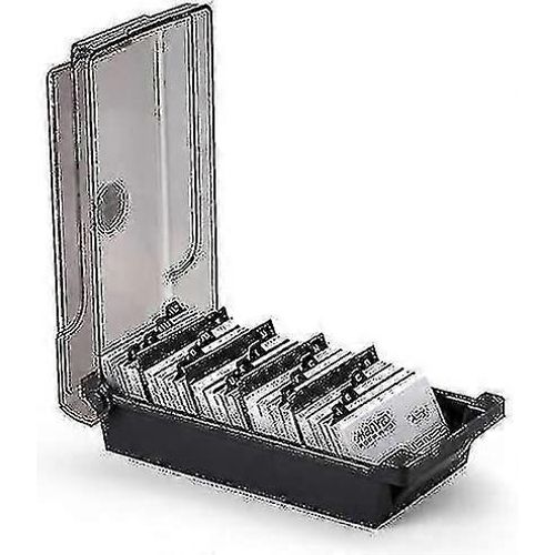 Boîte de rangement de cartes de visite de bureau avec diviseur et étiquette d¿index (noir)