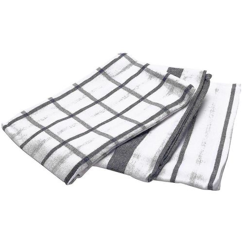3 pièces de haute qualité bleu blanc à carreaux rayés torchon serviette de cuisine nappe de table 100% coton