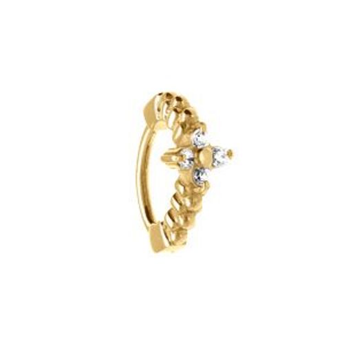 Piercing Acier Doré Nez Oxydes Blancs