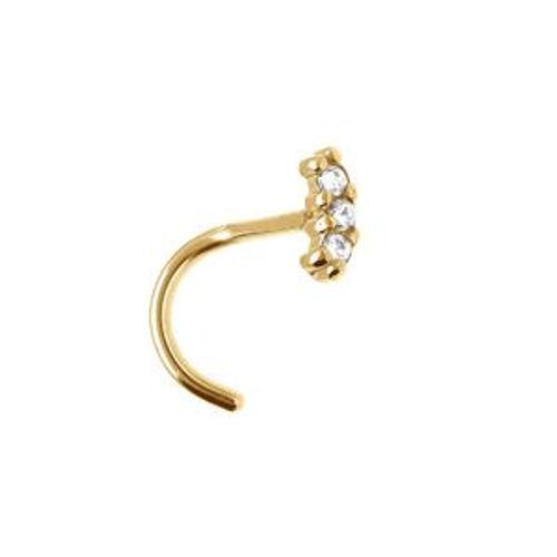 Piercing Acier Doré Nez Oxydes Blancs