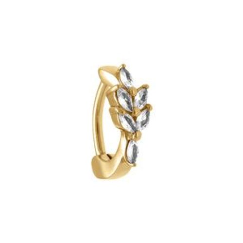 Piercing Acier Doré Nombril Feuillage