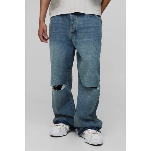 Jean Large Déchiré Au Genou Homme - Bleu - 30r, Bleu