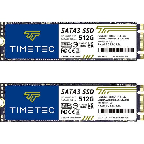 1 to (2x512 Go) SSD 3D NAND TLC SATA III 6 GB/s M.2 2280 NGFF 256 ToW Vitesse de Lecture jusqu'à 550 Mo/s SLC Cache Performance Boost Disque SSD Interne pour PC