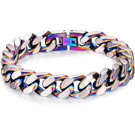 Bracelet Homme-Chaîne Cubaine Bracelets Pour Homme 316l Acier Inoxydable.[V708]