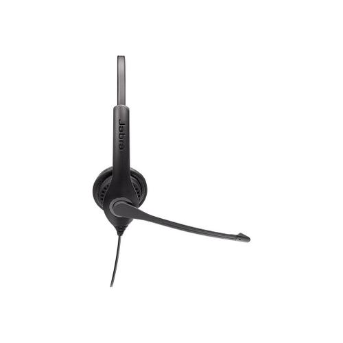 Jabra BIZ 1100 Duo - Micro-casque - sur-oreille - filaire - jack 3,5mm - noir - universitaire - Certifié pour Microsoft Teams, certifié Zoom