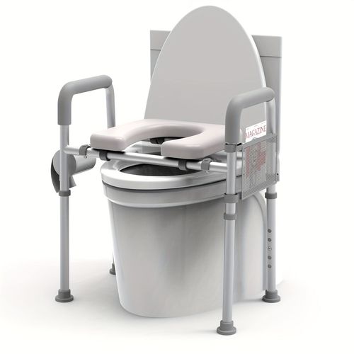 Support Toilette SANS Installation - Ventouses Puissantes & Réglable en Hauteur/Largeur - Acier Inoxydable