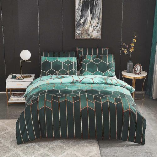 Ensembles De Housse De Couette 200x200 Cm Avec 2 X Taies D¿Oreiller 50x65 Cm, Literie En Microfibre Imprimé Bohème Géométrique Parure De Lit