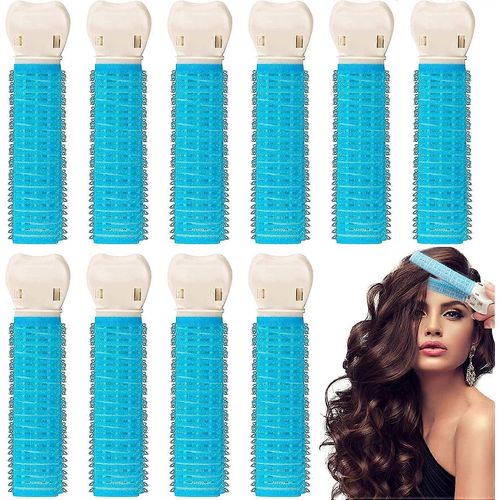 Paquet De 10 Boucles Volumisant Racines Clips Boucles Boucles Barrette Moelleuses Outil De Levage Des Racines Fers À Friser Diy Sans Chaleur Pour Cheveux Longs Et Courts (Bleu)