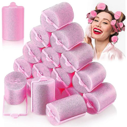 24pcs Éponge Fers À Boucler Grand Mousse Souple Coiffure Fers À Boucler 40mm Grandes Dames Et Enfants Coiffure Fers À Boucler (Couleurs De Tige Aléatoires)