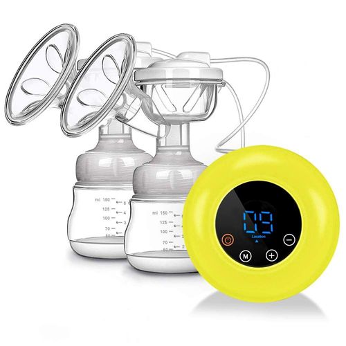 Tire-Lait Électrique Double Automatique - Jaune (3 Modes × 9 Intensités)