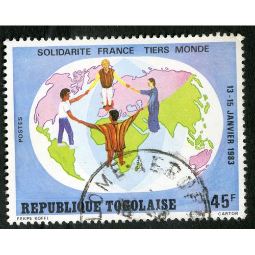 Timbre Oblitéré République Togolaise, Solidarité France Tiers Monde, 13-15 Janvier 1983, Postes 45 F