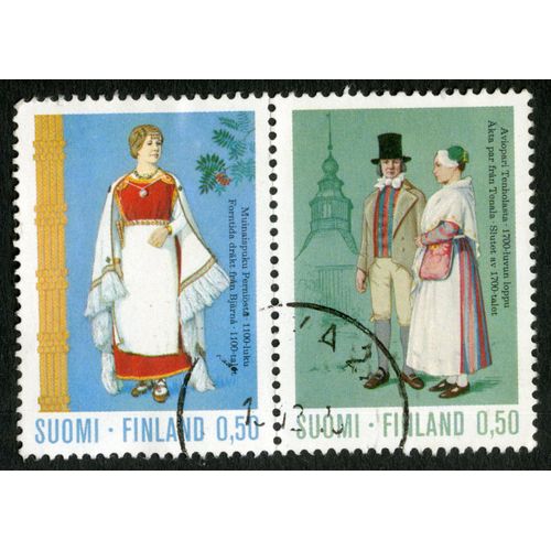 Deux Timbres Oblitérés Finland, Suomi, 0.50