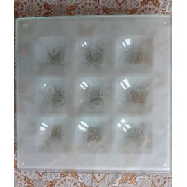 Dessous De Plat En Verre Avec 9 Compartiments 30x30 Cm En Verre