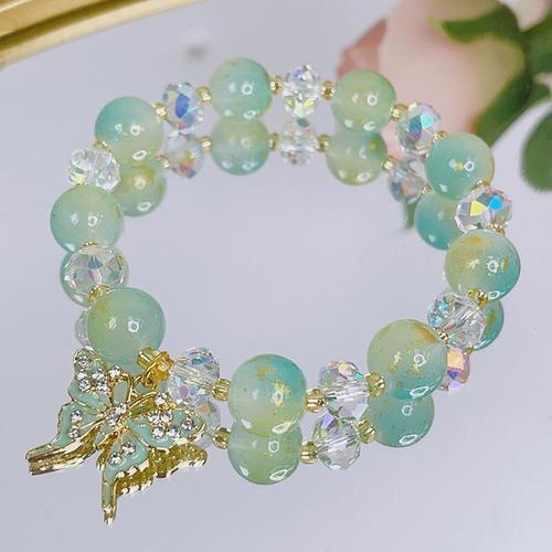 Ruifan - Bracelets En Perles Pour Femmes, 8mm, Papillon Ours Raisin Vert Ciel Bleu Rose Vin Rouge Cristal, Bijoux A La Mode Ybr842