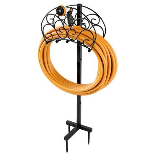 COSTWAY Support de Tuyau d'Arrosage en Forme d'Arc en Métal Antirouille Amovible 3 Points d'Ancrage Supporter Jusqu'à 45 m Extérieur