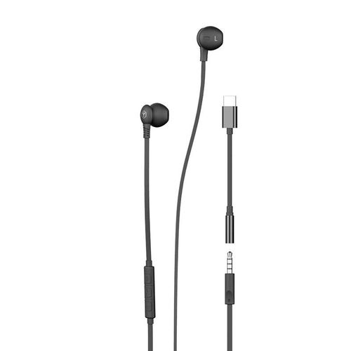 Ryght Osis - Écouteurs avec micro - intra-auriculaire - filaire - jack 3,5mm, USB-C - noir
