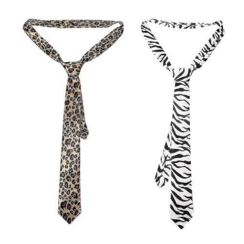 Lot De 2 Cravates Homme Imprimé Animal Cool Guépard Léopard Zèbre Cravate-Bon
