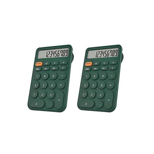 Lot de 2 calculatrices de base, mini calculatrices de poche, calculatrice de bureau à 12 chiffres pour le bureau, Scho