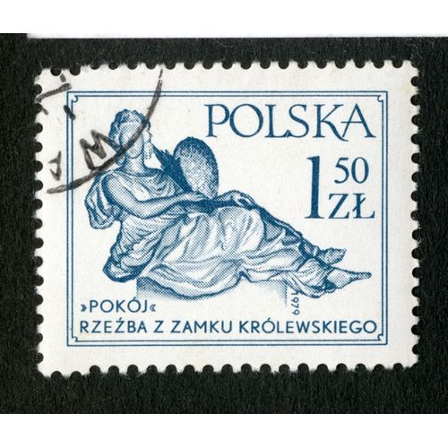 Timbre Oblitéré Polska, Pokoj, Rzezba Z Zamku Krolewskiego, 1979, 1.50 Zl