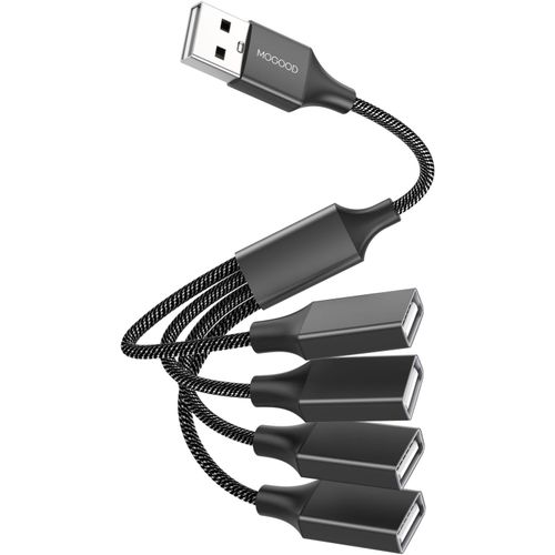 Câble d'extension USB de Splitter USB MOGE USB mâle à 4 adaptateurs USB Femelle Multiple Port USB USB 1 mâle à 4 Câble Extension du Cordon d'alimentation féminin pour PC / PS4 /Ordinateur Po.[V881]