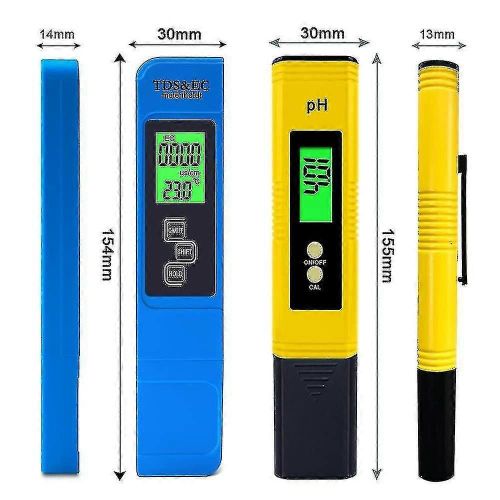 Combo compteur numérique Ph et Tds, testeur de qualité de l¿eau de haute précision, compteur de pH 3-en-1 Tds Ec Température Meter pour l¿eau potable Piscine Aquarium