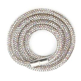 Strass Main Corde 6mm De Large Verre Plein Perceuse Pipe Vêtements Ceinture Bracelet Bijoux Accessoiresab Couleur