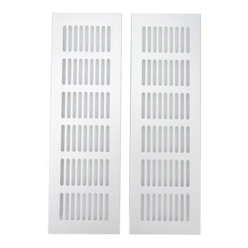 Grille d¿aération Dissipation thermique Alliage d¿aluminium Argent Rectangulaire Grille De Ventilation Couverture pour Armoire Placard RV Camper 80x250mm / 3.14x9.84in