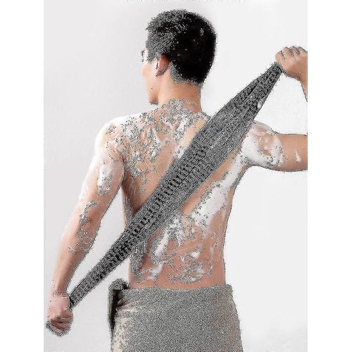 Brosse De Bain Gant De Toilette À Frotter Pour Le Dos Serviettes Exfoliant Gommage Éponge De Douche Pour Le Corps Accessoires De Salle De Bain Nylon Towel1pcs-Black_Fi 