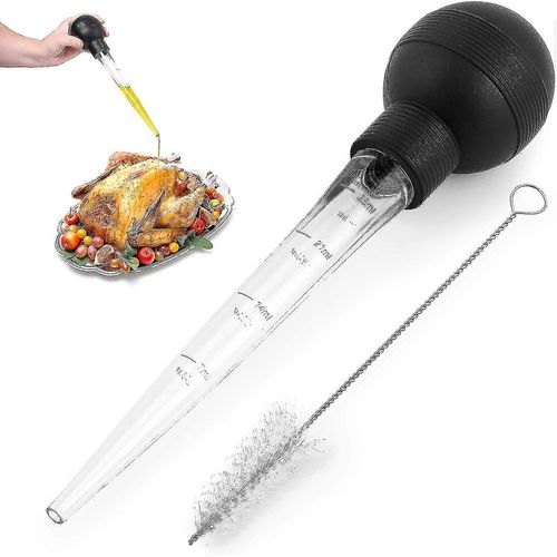 Dinde Baster avec brosse de nettoyage - Seringue de qualité alimentaire Baster pour la cuisson Basting
