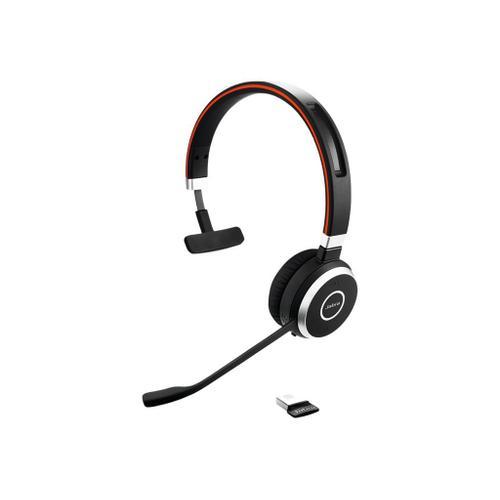 Jabra Evolve 65 SE MS Mono - Micro-casque - sur-oreille - Bluetooth - sans fil - USB - Certifié pour Microsoft Teams - pour Jabra Evolve; LINK 380a MS