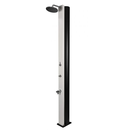 Douche de piscine solaire PULSATE 40L avec rince pieds temporisé-Blanc-Blanc--