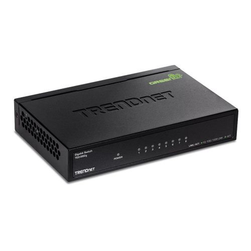 TRENDnet TEG S82g 8-Port Gigabit GREENnet Switch - Commutateur - 8 x 10/100/1000 - de bureau - Conformité TAA