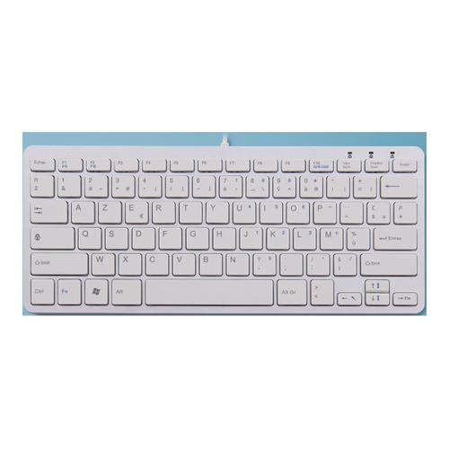 R-Go Compact Clavier, AZERTY (FR), blanc, filaire - Clavier - USB - AZERTY - Français - blanc