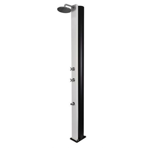 Douche de piscine solaire CROSS 40L avec rince pieds-Blanc-Blanc--