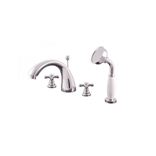 Mélangeur baignoire 4 trous avec inverseur MORAVA RETRO laiton chromé--