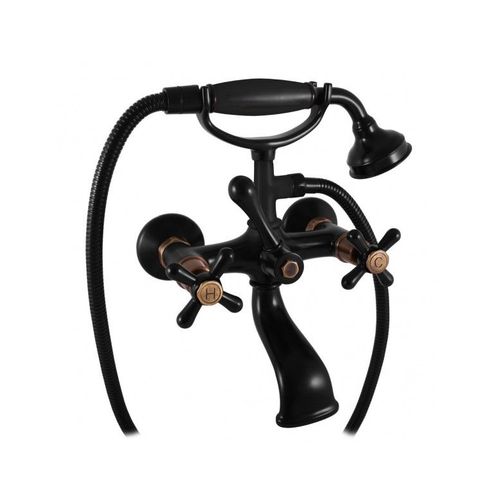 Mélangeur baignoire MORAVA RETRO laiton noir mat-Noir-Noir--