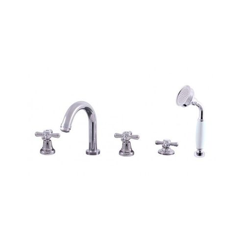 Mélangeur baignoire laiton chromé 5 trous MORAVA RETRO--