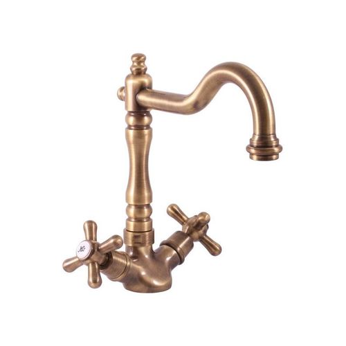 Mélangeur lavabo MORAVA RETRO pivotant en laiton--