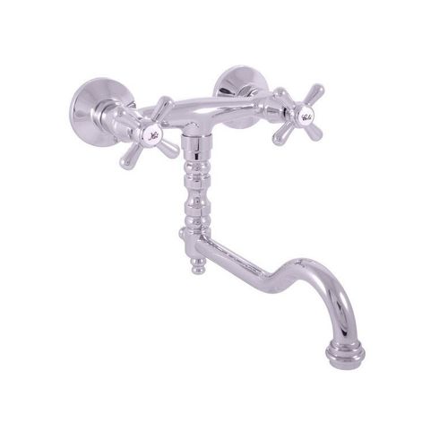 Mélangeur lavabo MORAVA RETRO pivotant en laiton chromé--