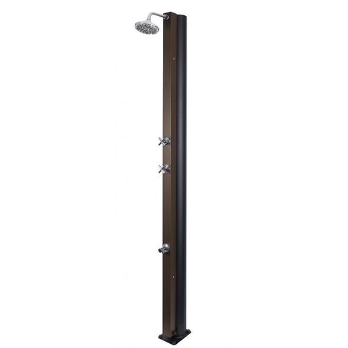 Douche de piscine solaire 30L avec rince pieds-Marron-Marron--