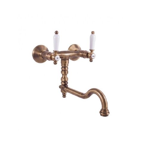 Mélangeur évier MORAVA RETRO bras pivotant en laiton bronze--