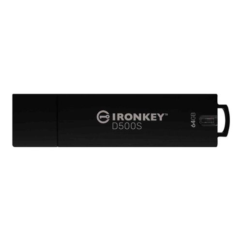 Kingston IronKey D500S - Clé USB - chiffré - FIPS 140-3 Level 3 - 64 Go - USB 3.2 Gen 1 - Conformité TAA
